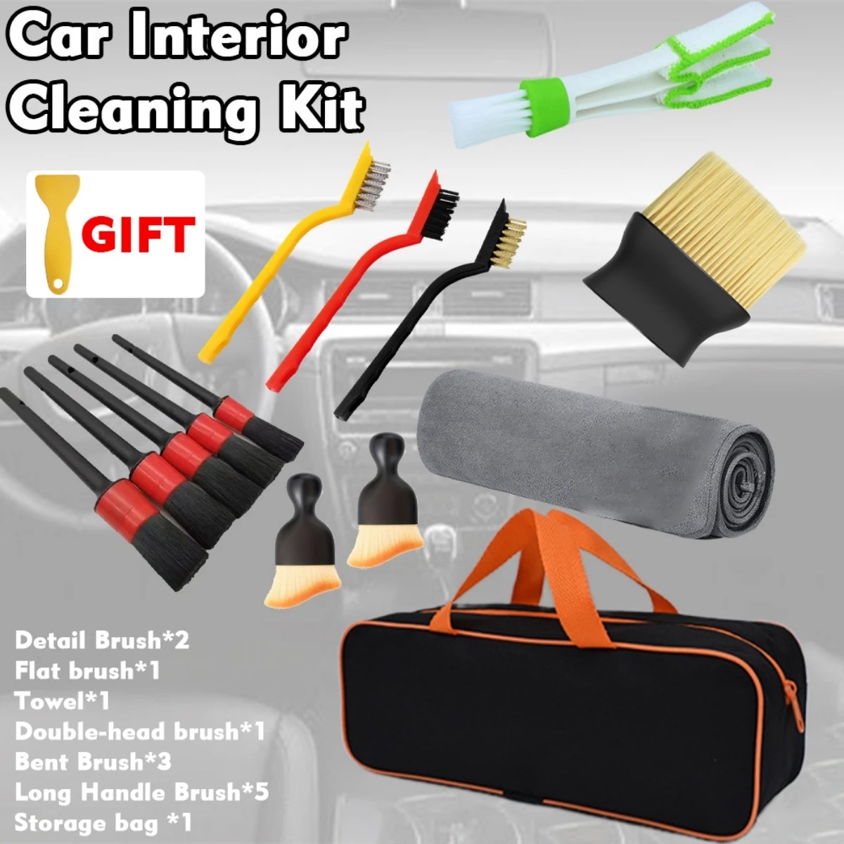 Dirt Brush Interior - 1-15 Parça Araba Temizleme Detaylandırma Fırça
